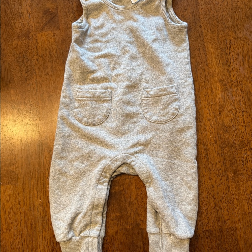 Gray Sleeveless Baby Romper